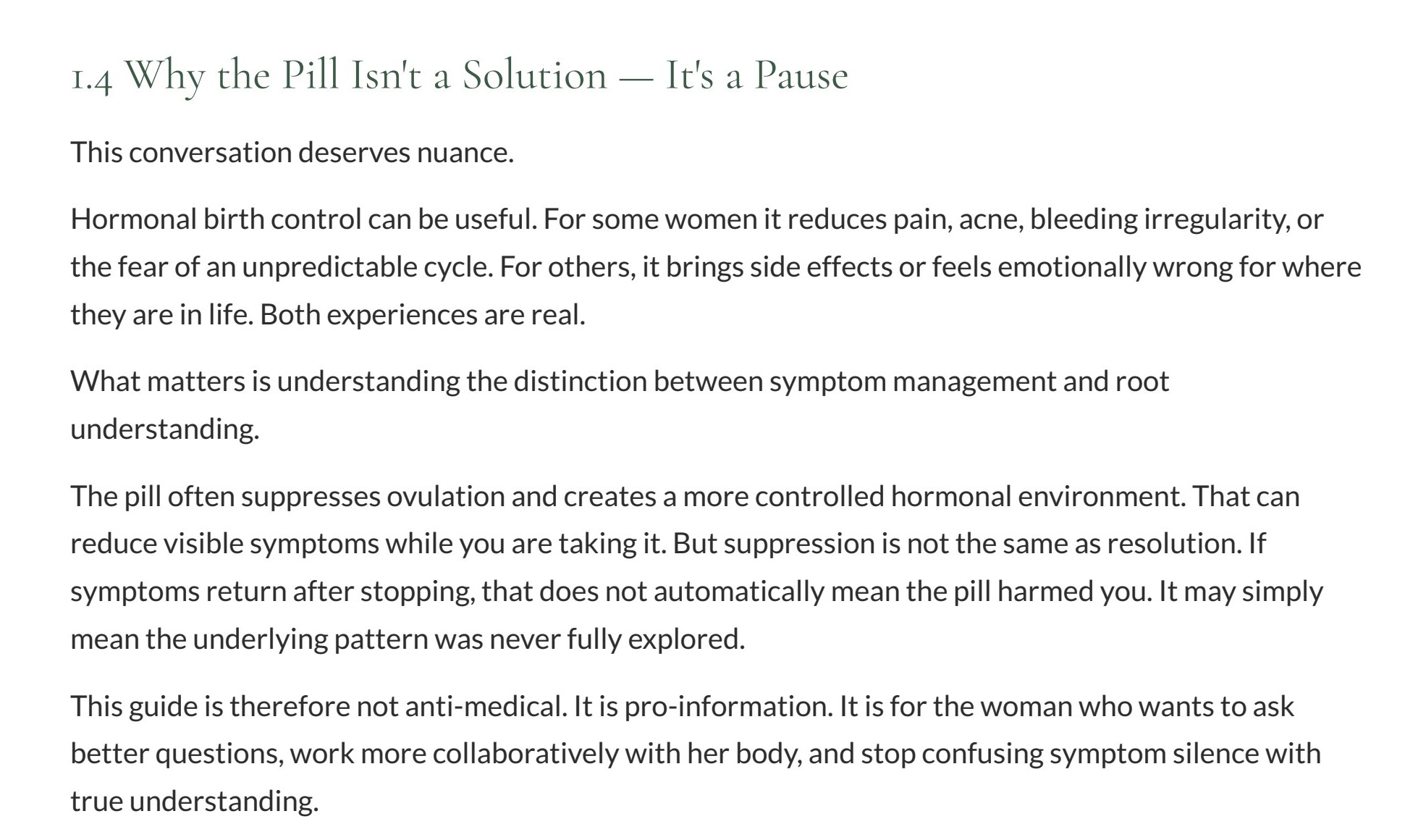 Preview page: The four PCOS pattern lenses. From The PCOS Natural Reset guide.